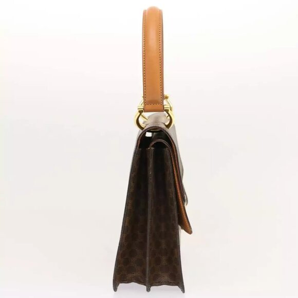 CELINE Macadam Canvas Hand Bag PVC Brown Auth - Picture 4 of 7